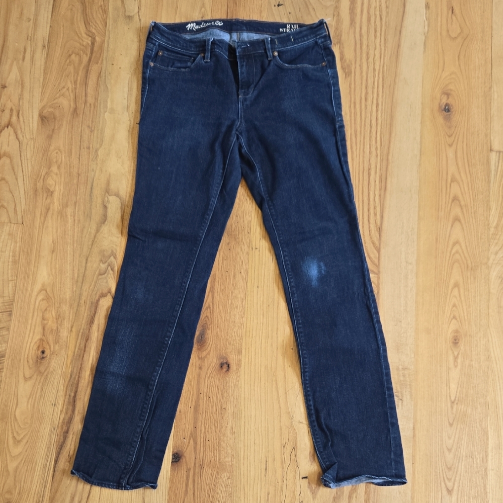 Madewell Rail Straight Dark Wash Jeans Size 30 X 34 Long